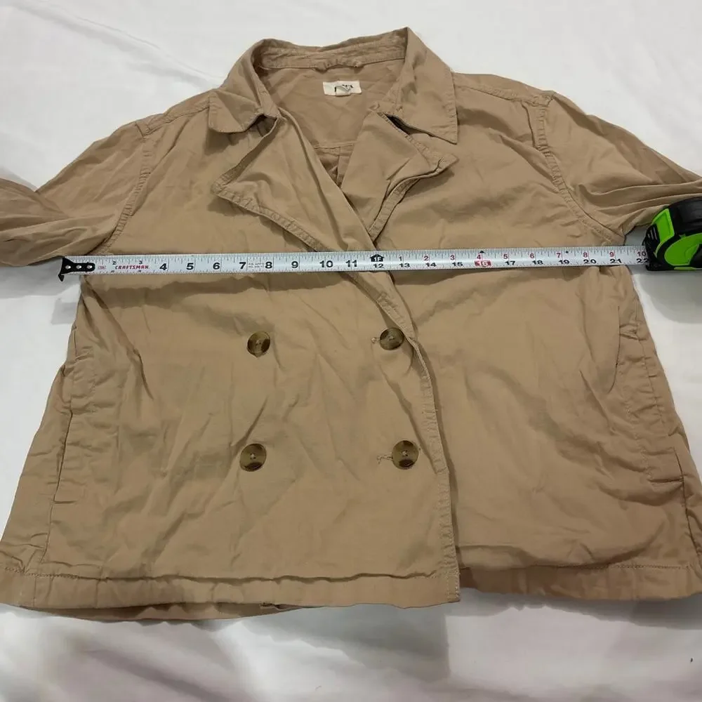 Pact Women’s Medium Boulevard Brushed Twill Double Breasted Light Jacket Cotton